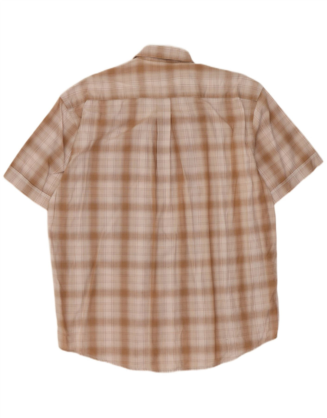 SERGIO TACCHINI Camicia da uomo a maniche corte in cotone a quadri beige grande