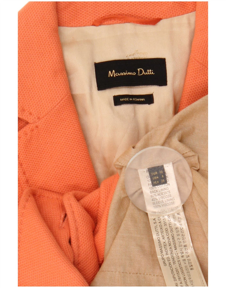 MASSIMO DUTTI Giacca blazer da donna a 1 bottone EU 38 piccola in cotone arancione