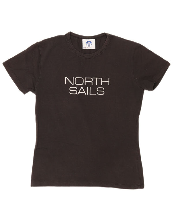 T-shirt grafica da donna North Sails Top UK 14 Large in cotone grigio