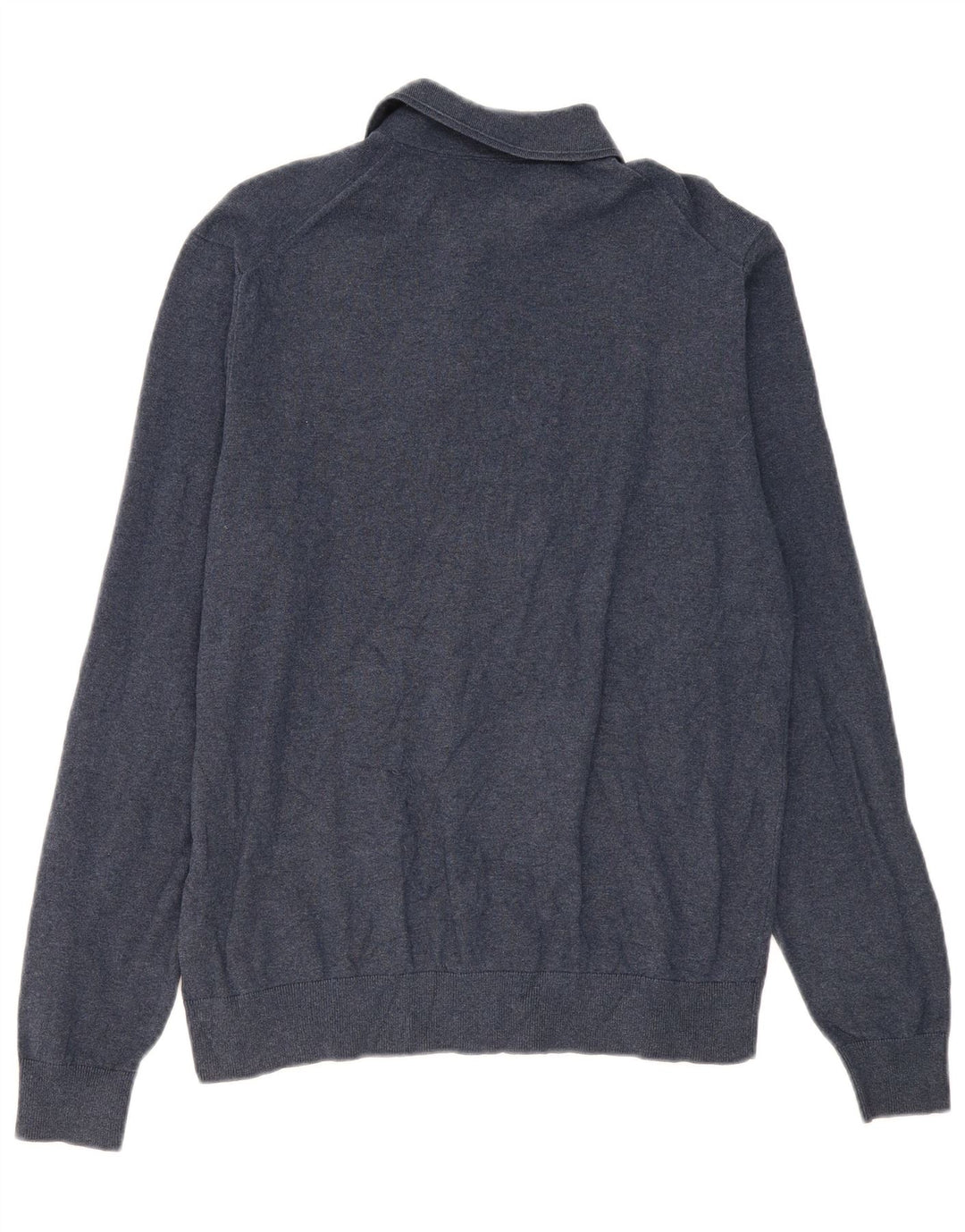 Maglione da uomo Marks & Spencer con collo alto in cotone blu navy medio