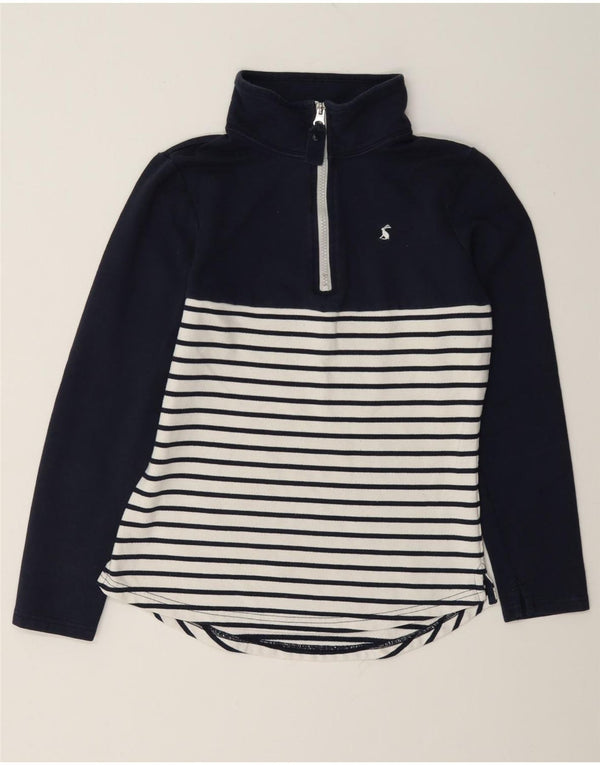 Joules Felpa da donna con collo con zip Maglione UK 6 XS Cotone a righe blu navy