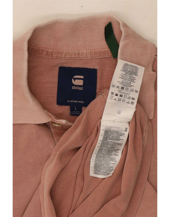 Polo da uomo G-Star grande in cotone rosa