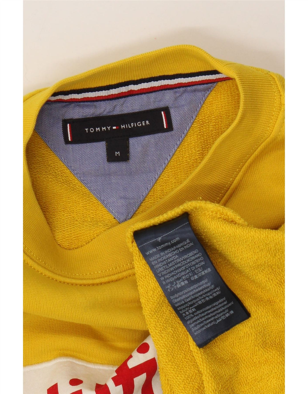 Tommy Hilfiger Uomo Felpa grafica Maglione Cotone giallo medio