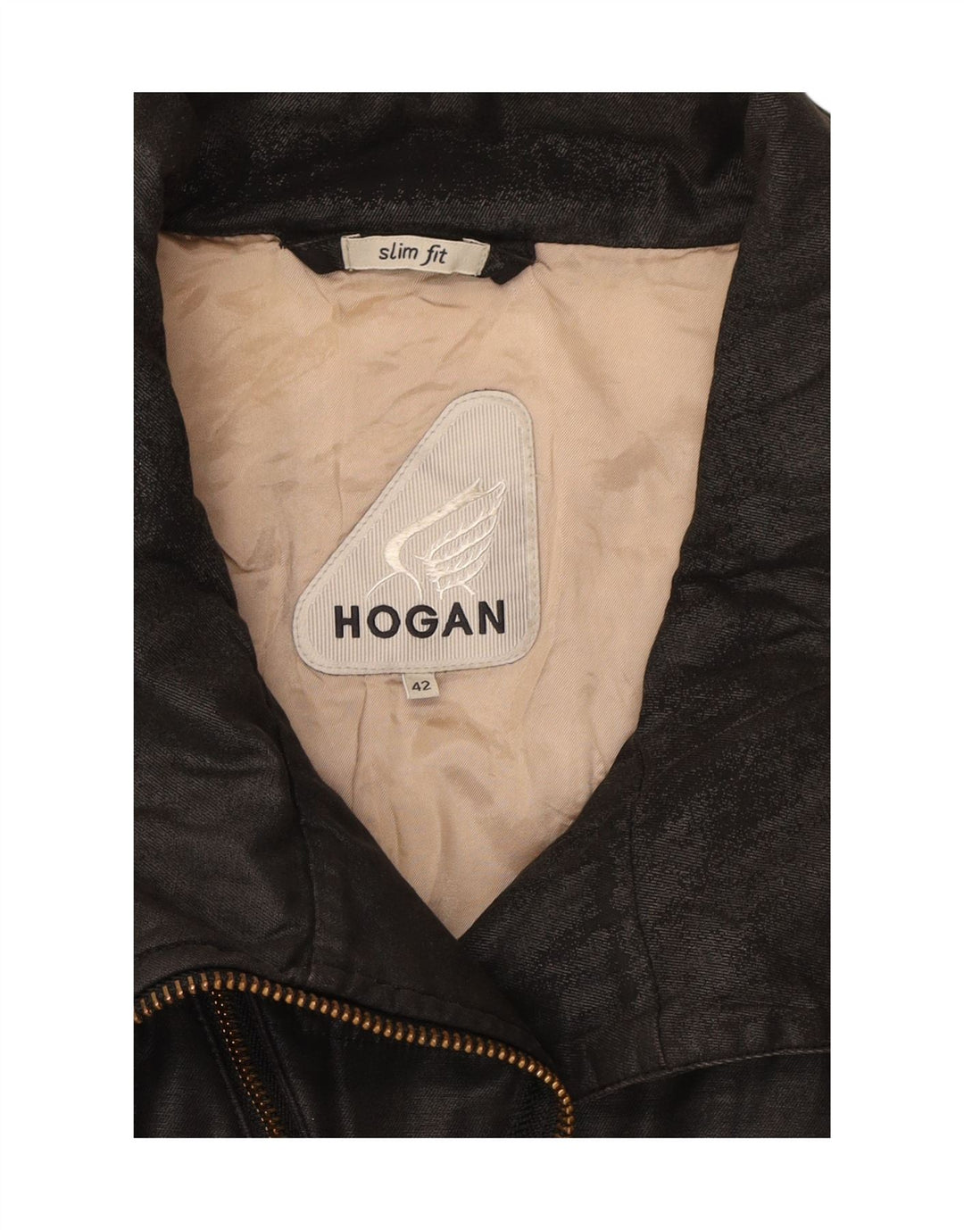 HOGAN Womens Slim Fit Overcoat UK 10 Small Grey Vintage Hogan and Second-Hand Hogan from Messina Hembry 