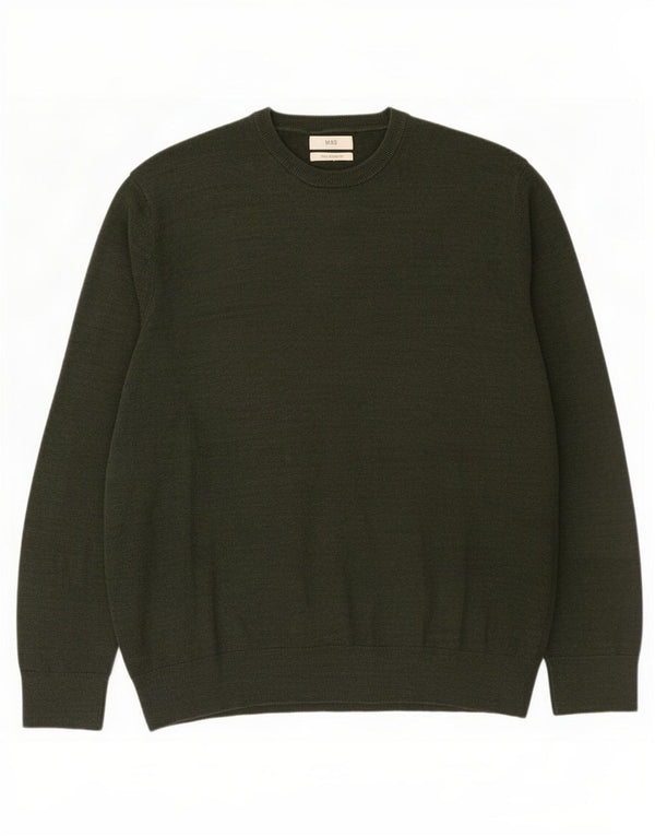 Maglione maglione girocollo da uomo Marks & Spencer 2XL cotone kaki