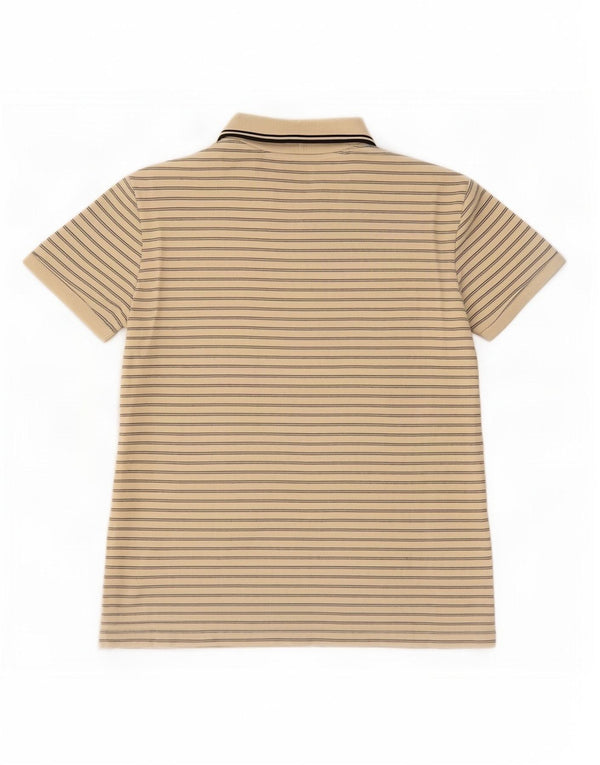 Polo da donna Fred Perry UK 14 grande cotone a righe beige