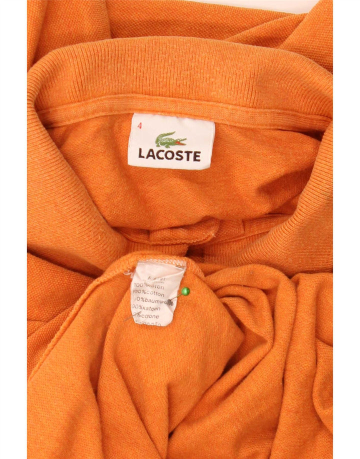 Polo da uomo a maniche lunghe Lacoste taglia 4 in cotone arancione medio