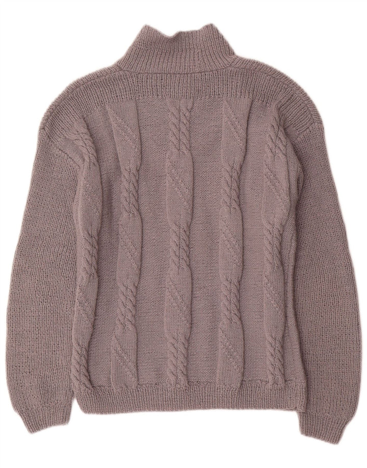 Maglione vintage da uomo con collo a scialle grigio medio