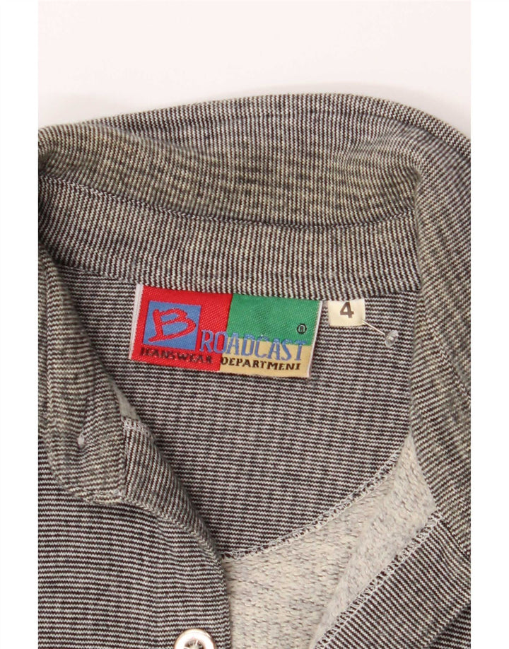 Camicia overshirt da uomo vintage in cotone gessato grigio medio