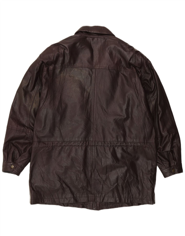 Giacca in pelle vintage da uomo IT 58 4XL Pelle bordeaux