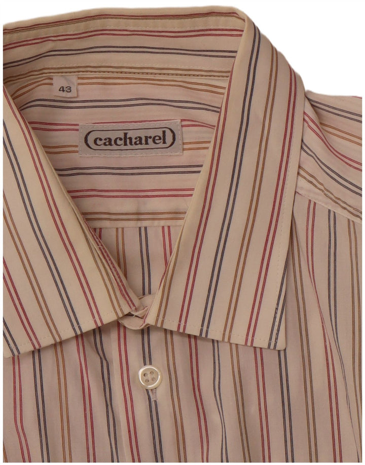 Camicia da uomo CACHAREL taglia 43 XL gessato bianco sporco