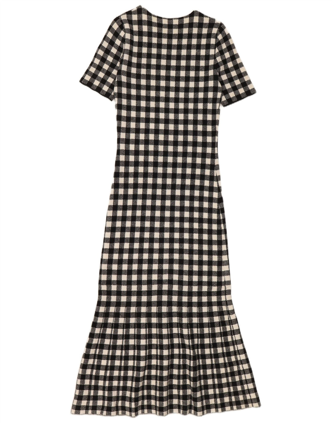 MASSIMO DUTTI Abito lungo da donna UK 4 XS Cotone a quadri nero