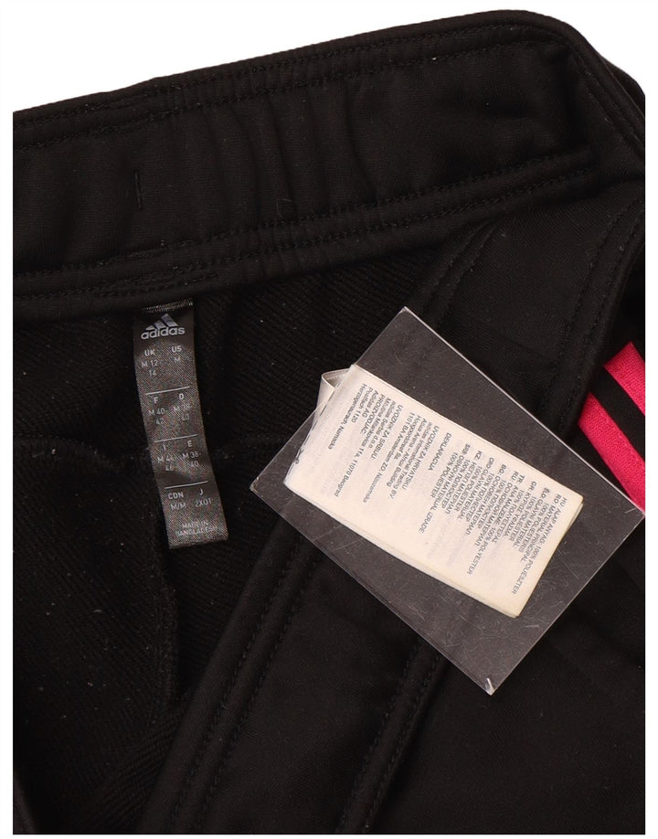 ADIDAS Womens Tracksuit Trousers Joggers UK 12/14 Medium  Black Polyester
