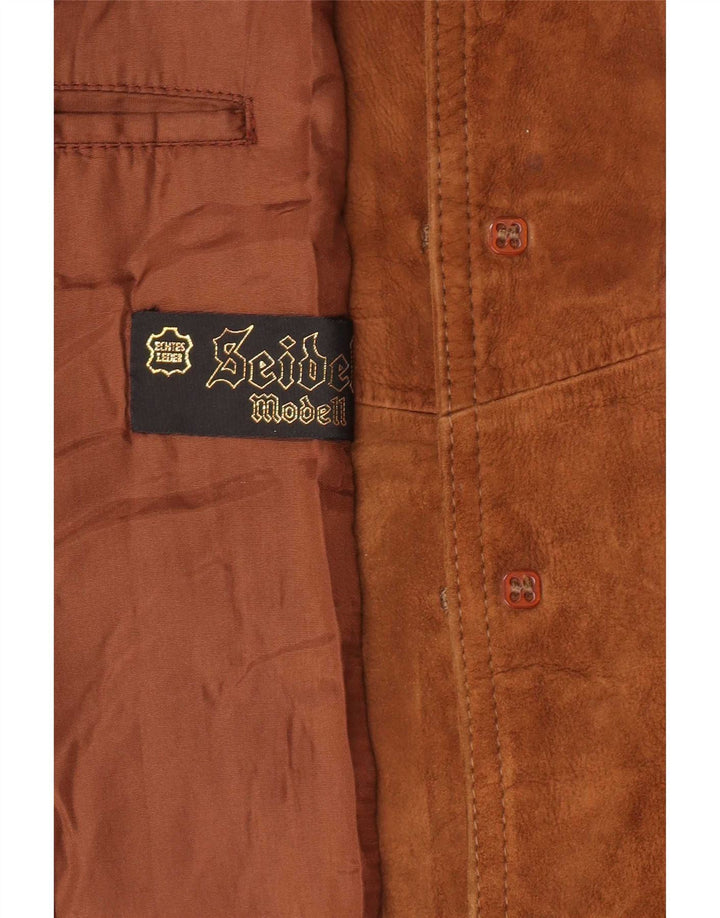Giacca vintage in pelle scamosciata da uomo UK 38 in pelle marrone medio