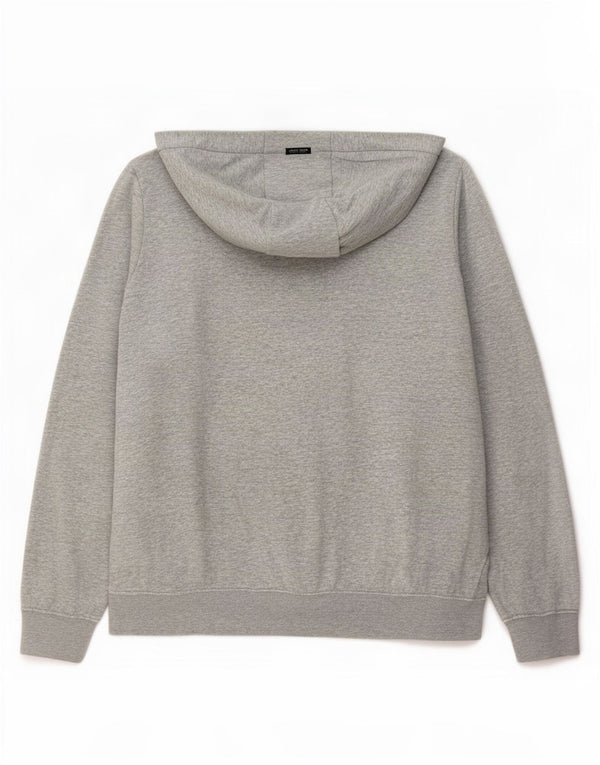 Felpa con cappuccio e zip da donna Nike UK 16 grande cotone chiazzato grigio