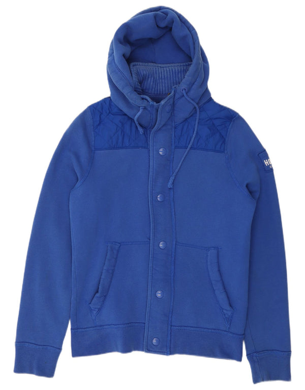 Maglione con cappuccio e zip da uomo HOLLISTER in cotone blu medio
