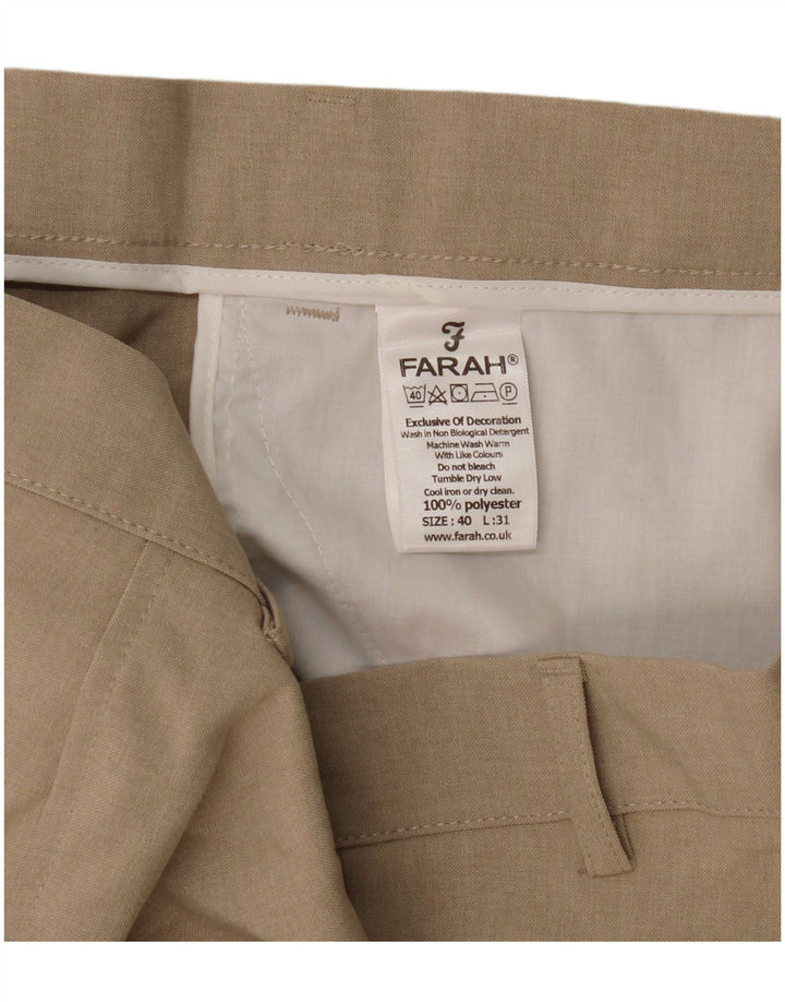 Pantaloni casual dritti da uomo Farah W40 L31 Poliestere beige