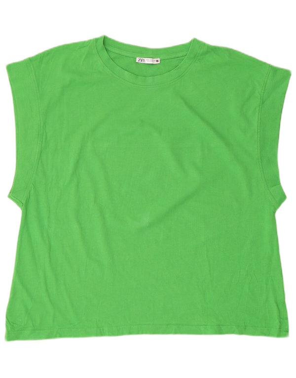 T-shirt Zara da donna Top UK 16 grande verde