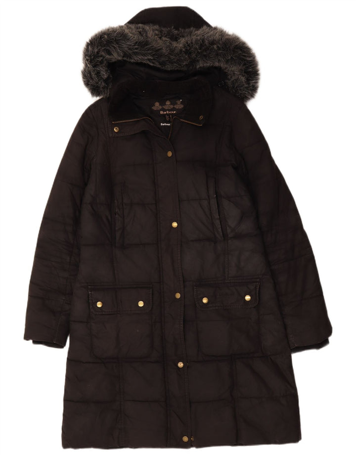 Cappotto imbottito con cappuccio da donna Barbour UK 12 medio nero