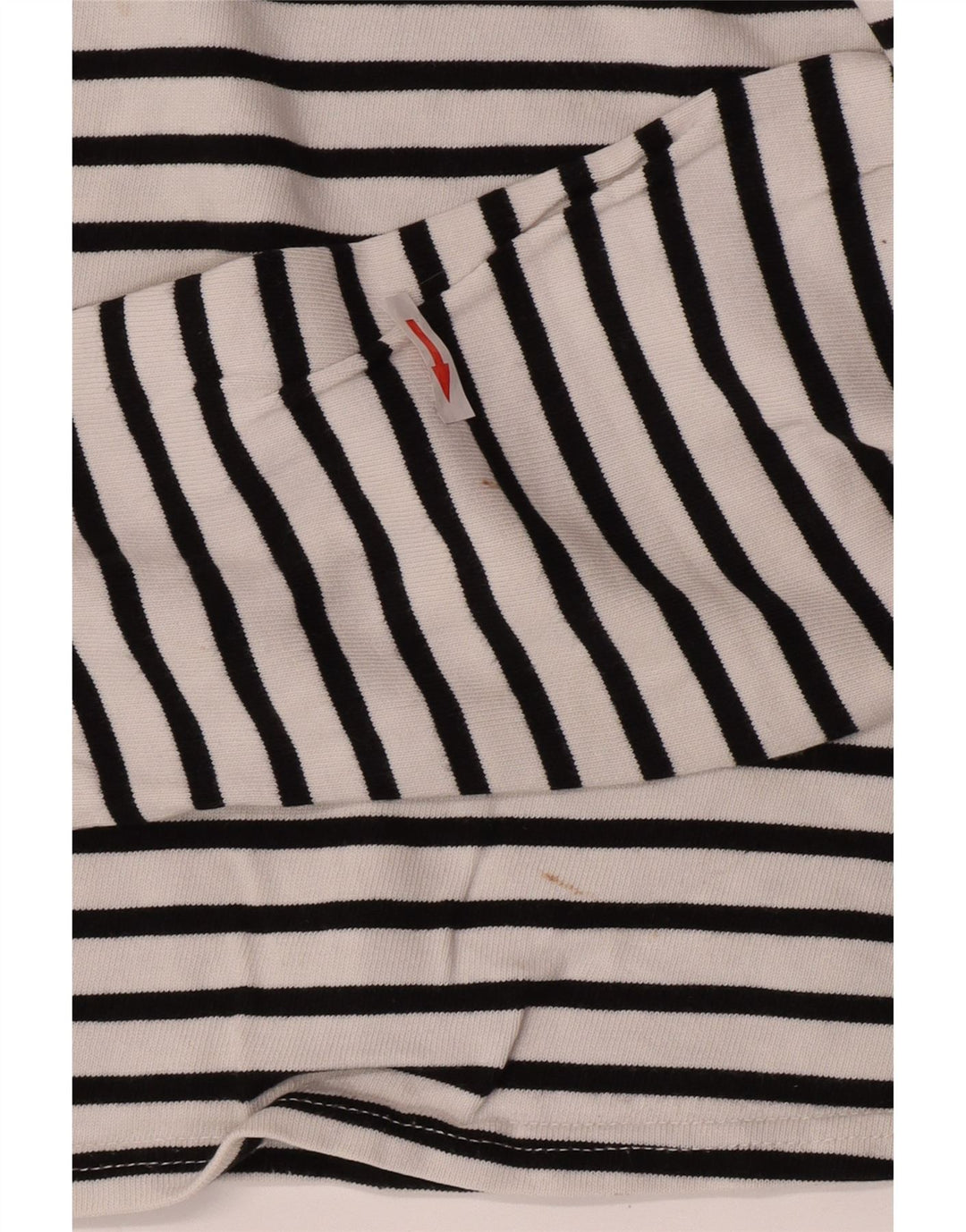Top Zara da donna a maniche lunghe UK 10 piccolo cotone a righe bianche