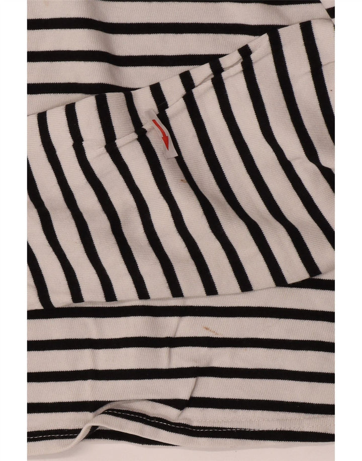 Top Zara da donna a maniche lunghe UK 10 piccolo cotone a righe bianche