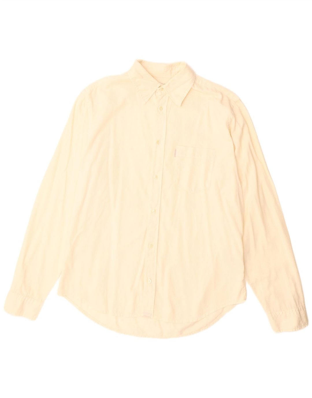 Camicia in velluto a coste da uomo Calvin Klein Jeans 2XL in cotone bianco sporco