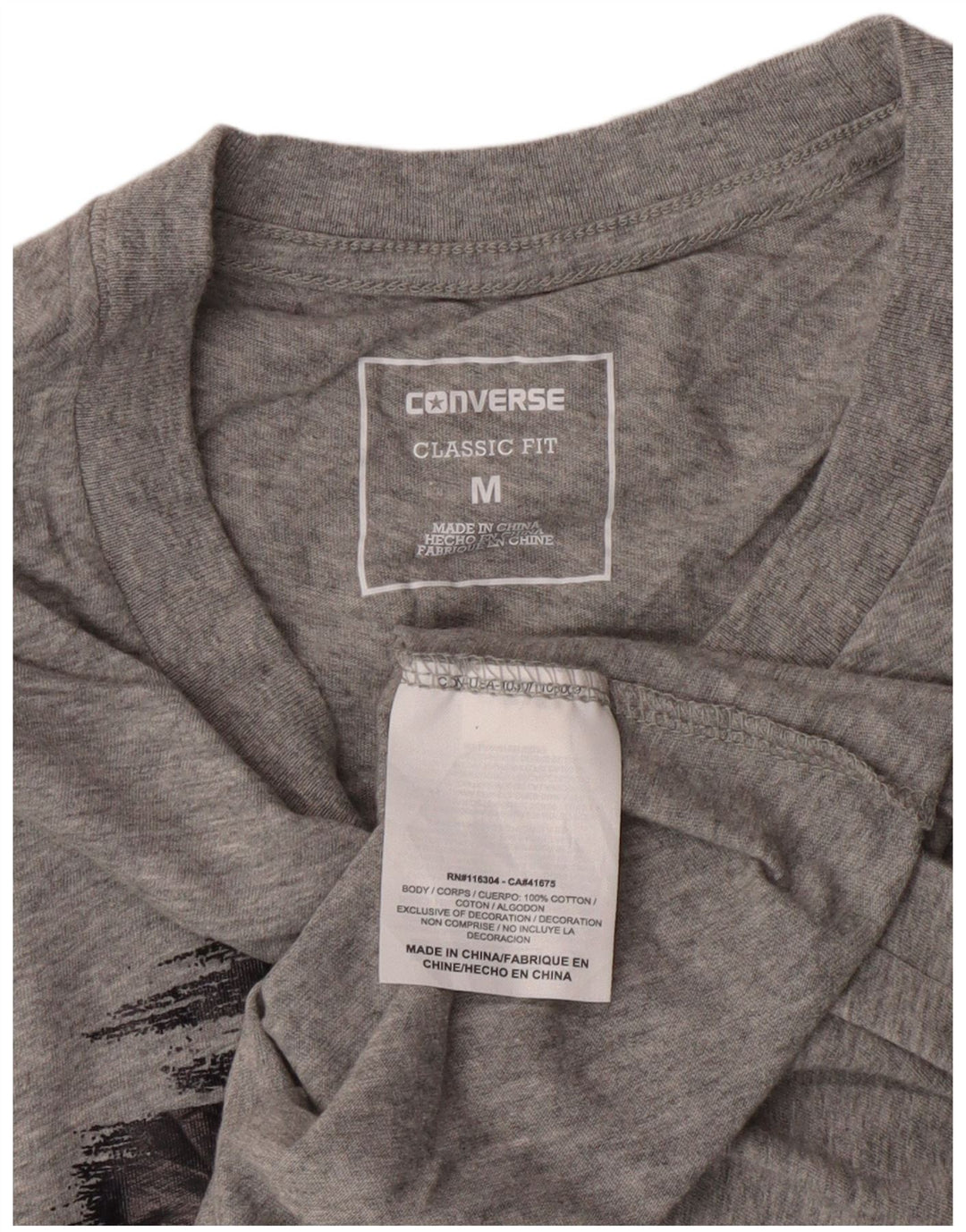 T-shirt grafica da donna Converse Top UK 12 cotone grigio medio
