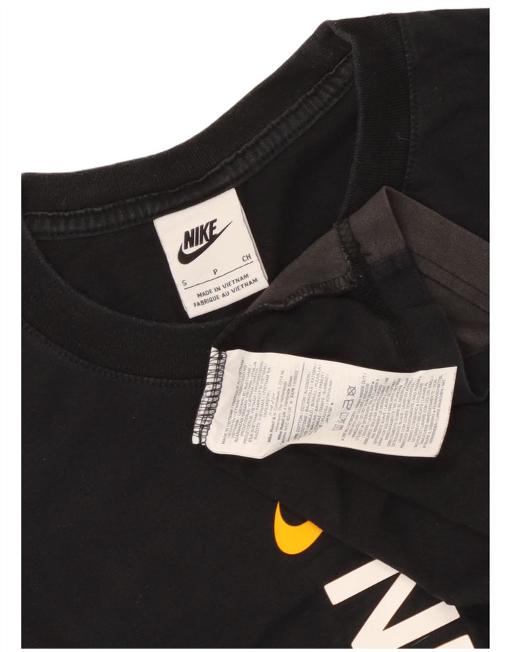 T-shirt grafica da uomo Nike Top Small in cotone color block nero