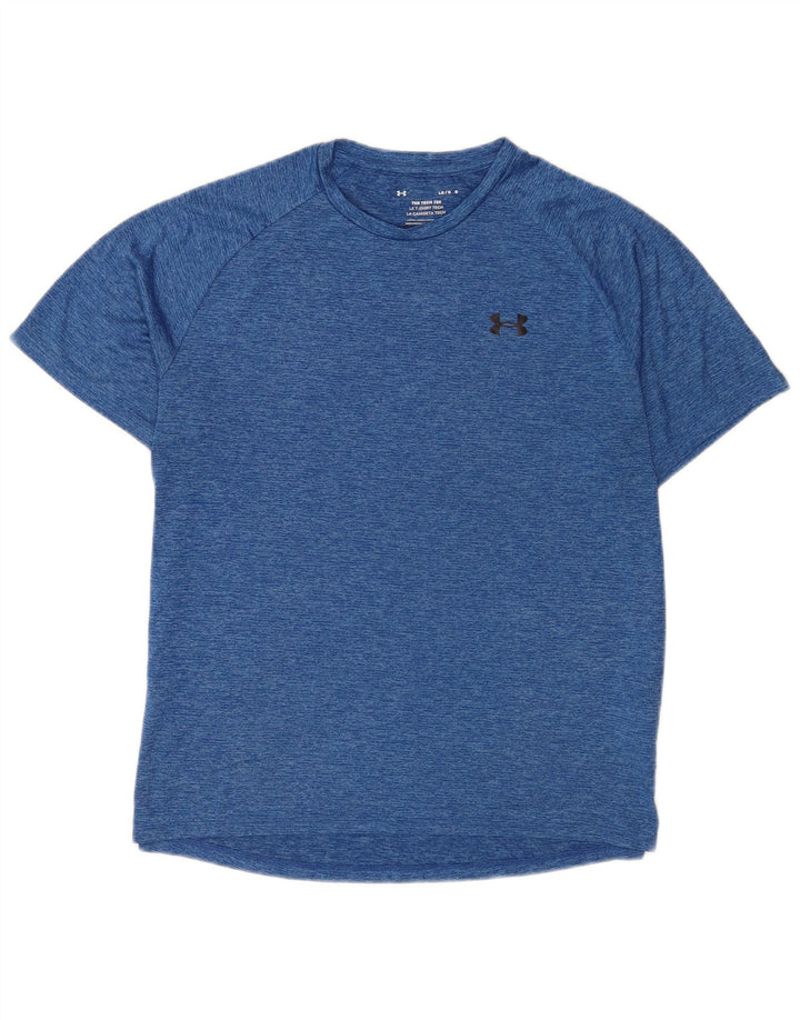 T-shirt da uomo Under Armour Top grande in poliestere chiazzato blu