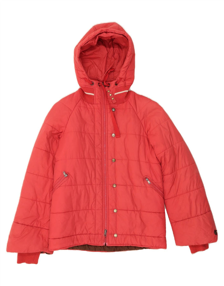 DIESEL Womens Hooded Padded Jacket UK 14 Medium Pink Nylon Vintage Diesel and Second-Hand Diesel from Messina Hembry 