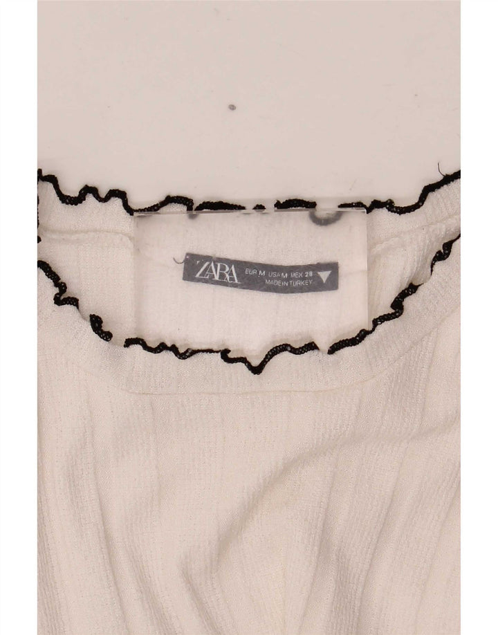 T-shirt Zara da donna Top UK 12 bianca media