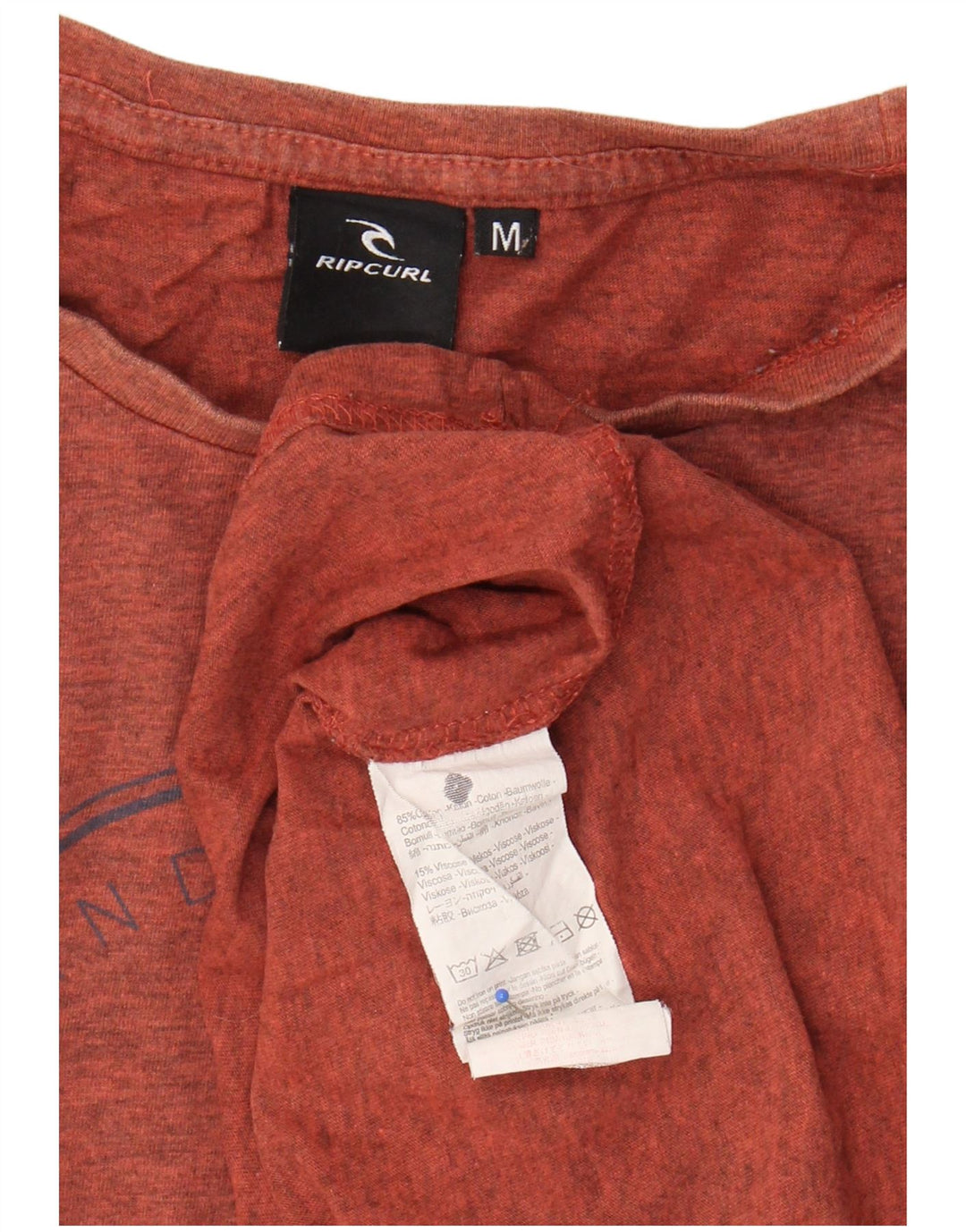 T-shirt grafica da uomo Rip Curl Top in cotone chiazzato arancione medio