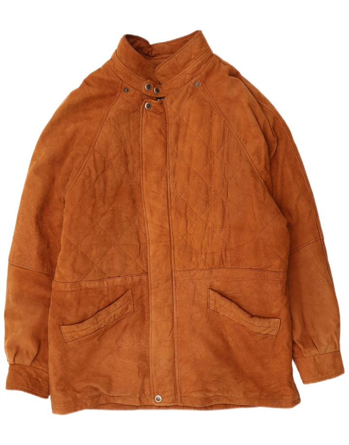 Giacca vintage in pelle scamosciata da uomo UK 42 XL in pelle marrone
