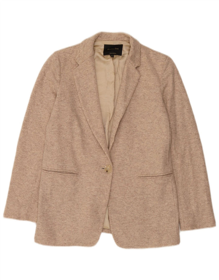 Giacca blazer da donna a 1 bottone lavorata a maglia di Massimo Dutti EU 38 piccola beige screziata