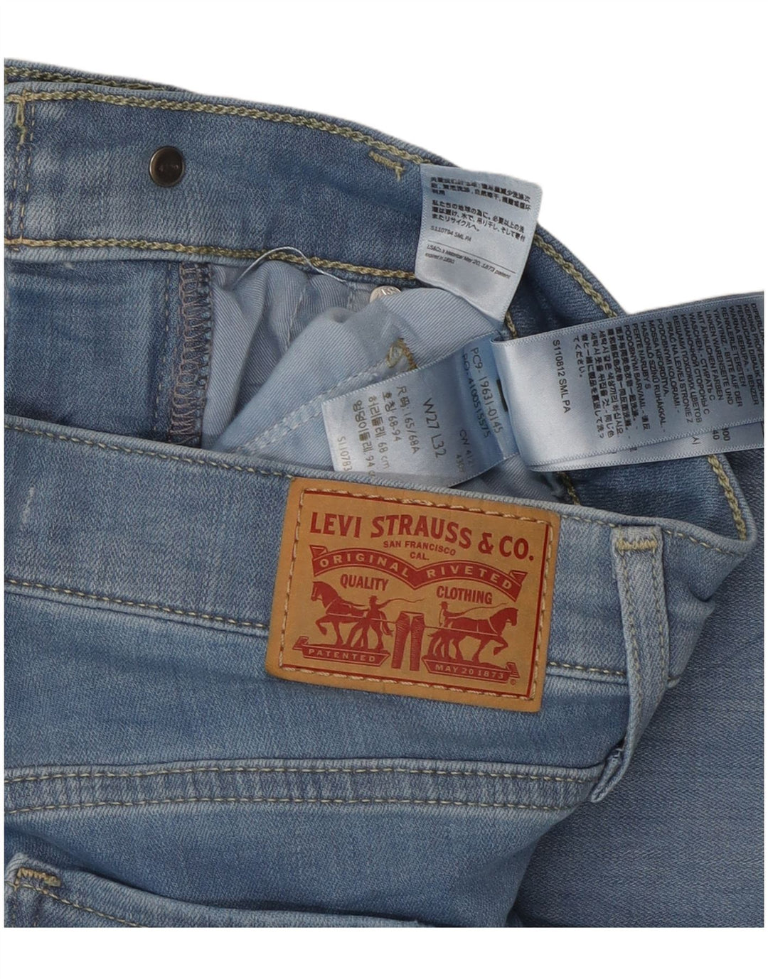 Jeans dritti modellanti da donna 314 Levi's W27 L32 cotone blu