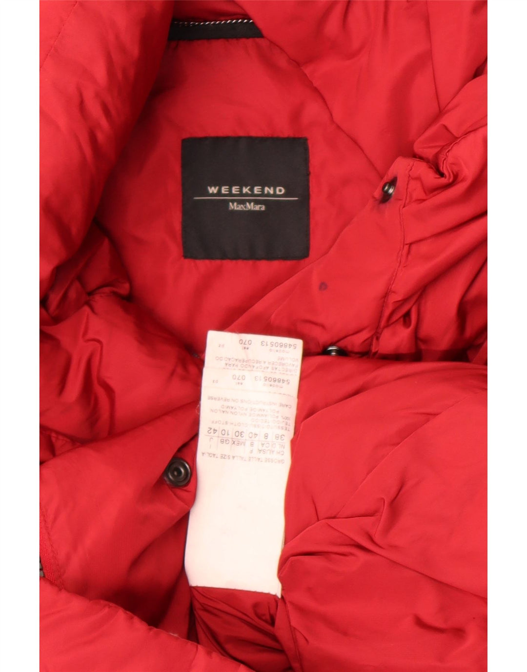 Giacca imbottita oversize da weekend da donna Max Mara UK 10 piccola in nylon rosso