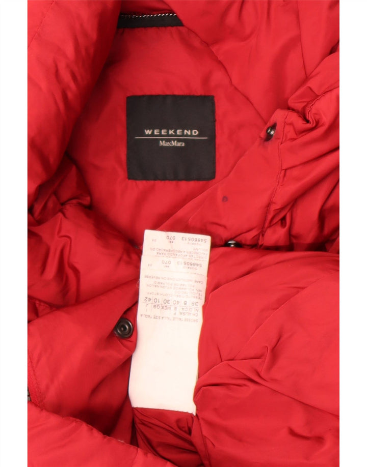 Giacca imbottita oversize da weekend da donna Max Mara UK 10 piccola in nylon rosso