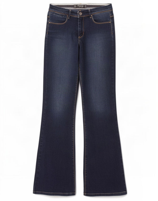 Jeans svasati Trafaluc da donna Zara EU 38 piccolo W28 L32 cotone blu