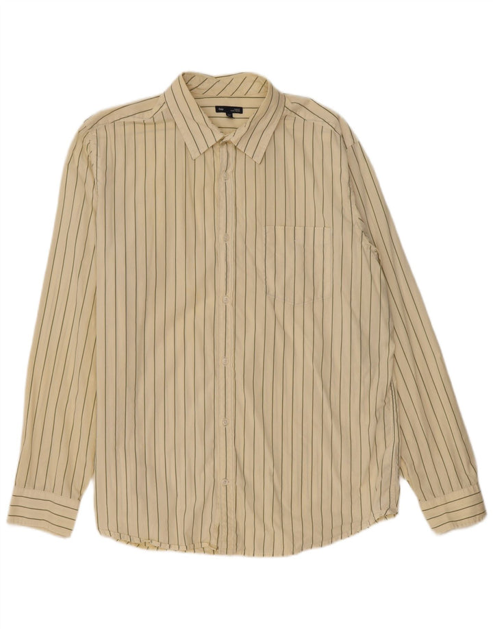 Camicia Gap da uomo dalla vestibilità originale XL in cotone gessato beige