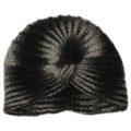 Cappello turbante lavorato a maglia da donna vintage, taglia unica, a righe color kaki