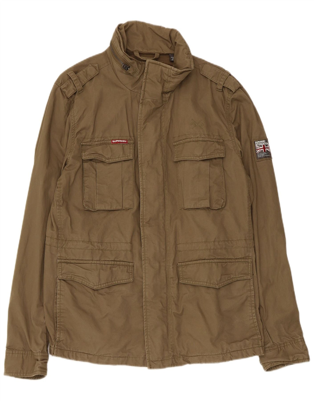 Giacca militare da uomo Superdry UK 40 grande cotone kaki