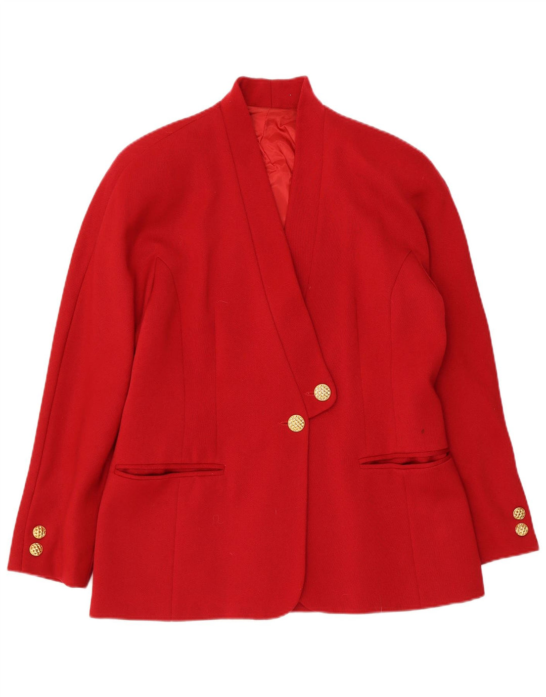 Giacca blazer vintage da donna a 2 bottoni IT 44 lana vergine rossa media