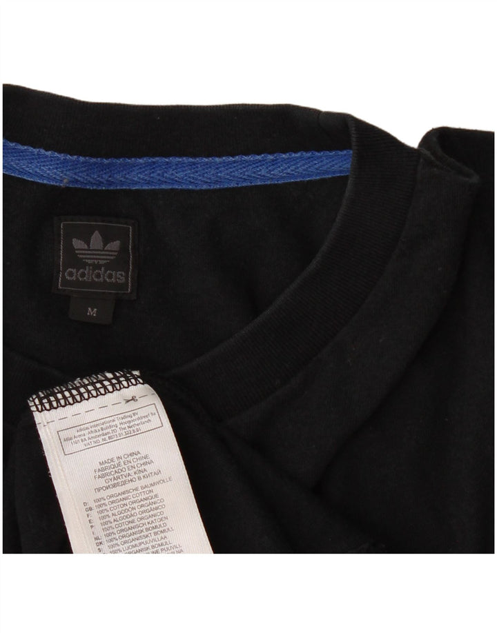 T-shirt grafica da uomo Adidas Top in cotone nero medio
