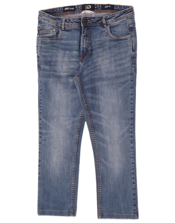 Jeans slim corti da donna di Dack IT 46 Large W30 L24 cotone blu