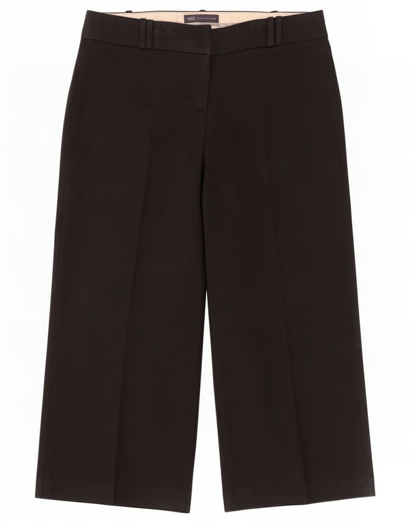 Pantaloni corti da donna Marks & Spencer a gamba larga UK 14 Large W34 L24 Neri