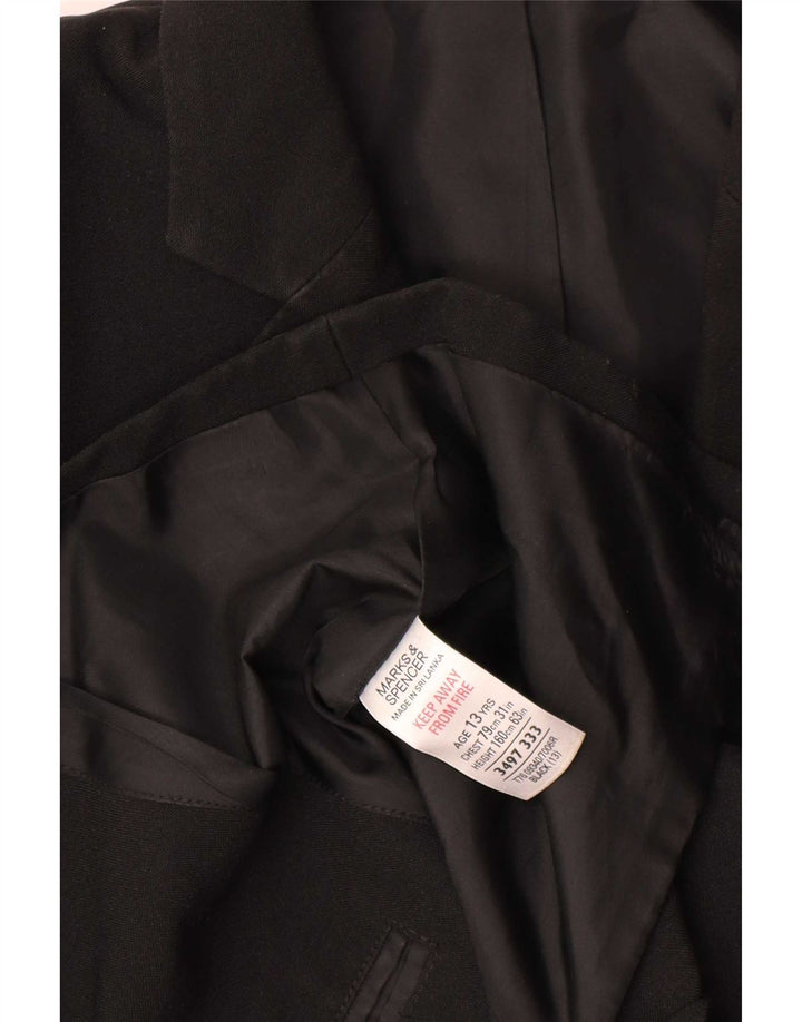 Giacca blazer a 2 bottoni Marks & Spencer da ragazzo 12-13 anni in poliestere nero