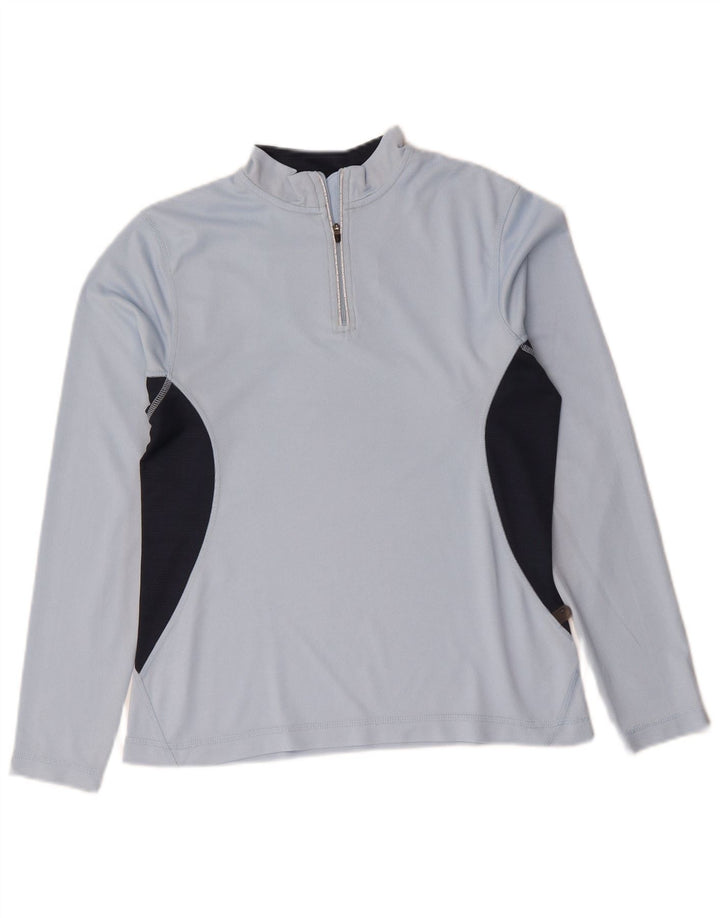 Crane Top da donna con zip e collo a maniche lunghe UK 10 Small Blue Colourblock
