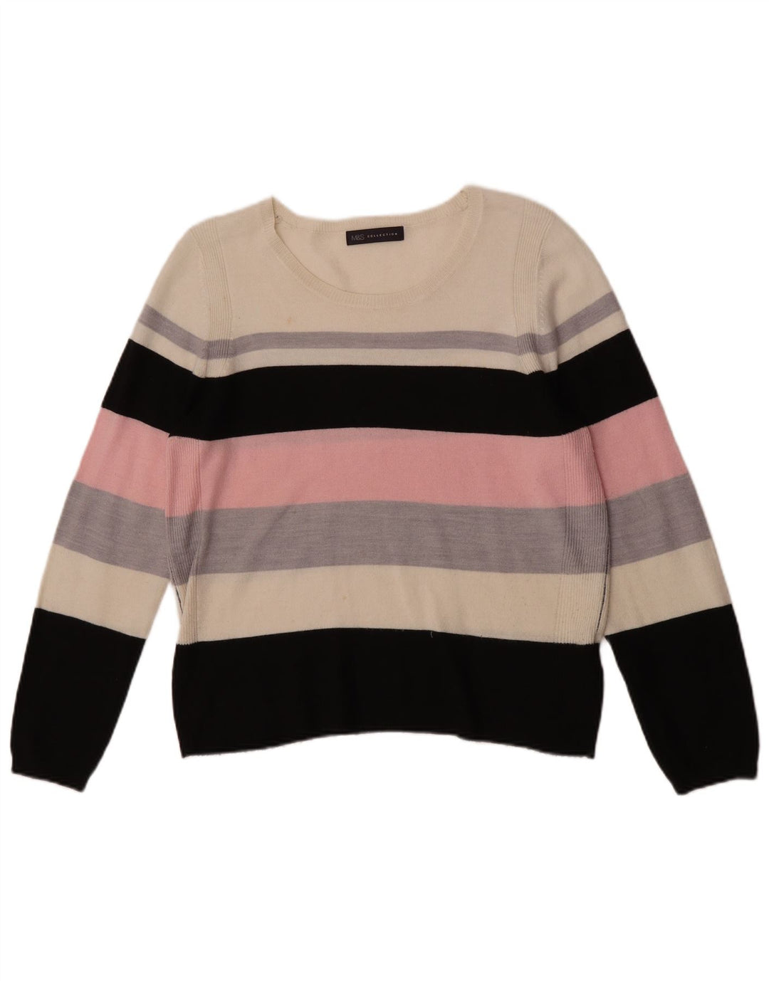 Maglione maglione con scollo a barca da donna Marks & Spencer UK 14 grande multicolore