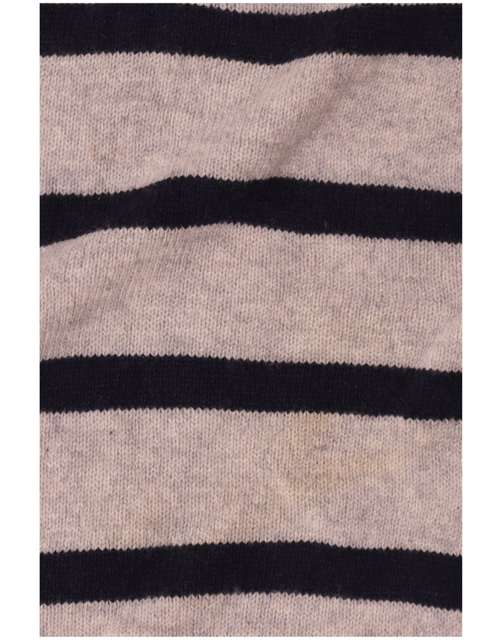Maglione maglione girocollo da donna Marks & Spencer UK 16 grandi righe grigie