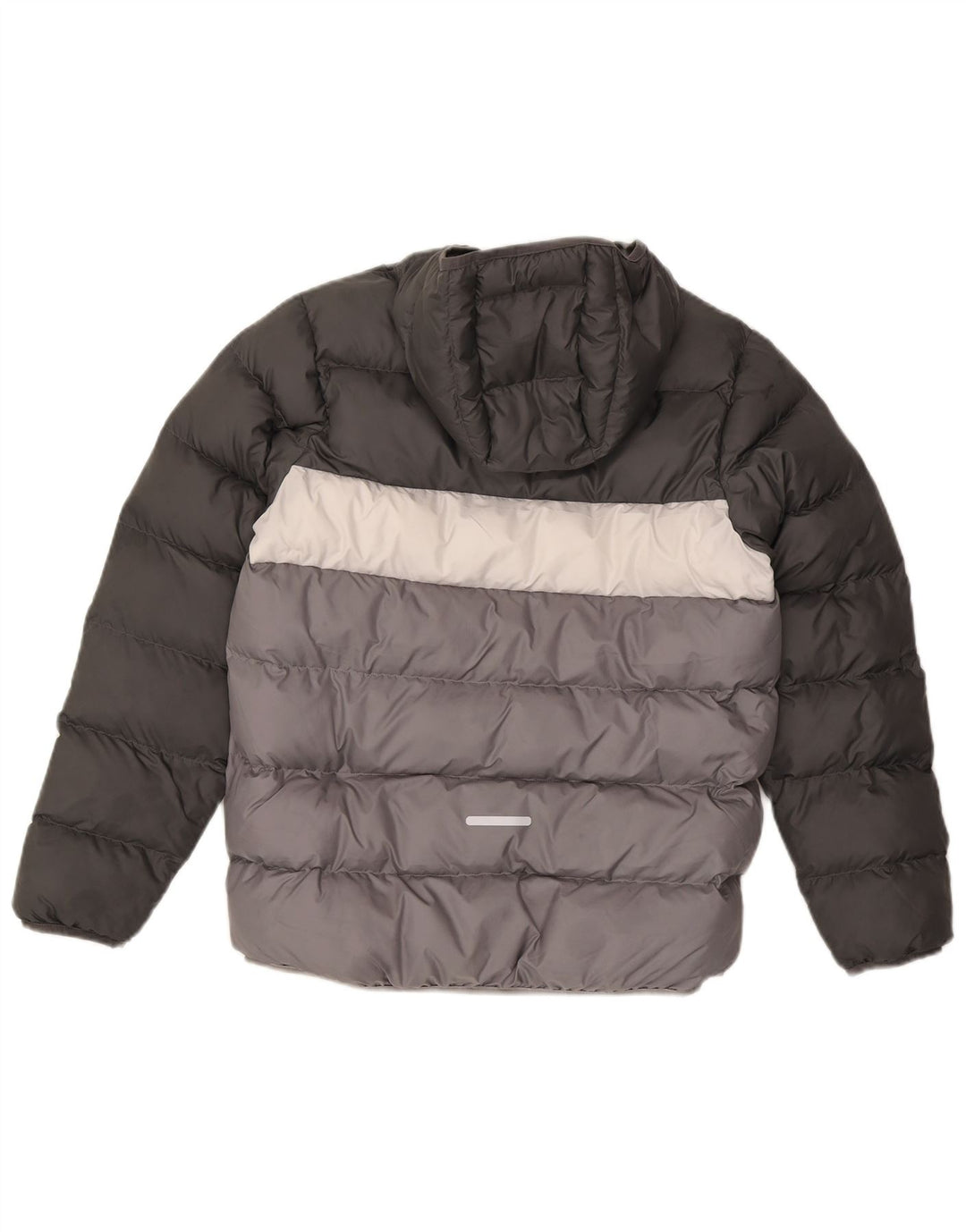 Giacca imbottita con cappuccio Adidas da ragazzo 13-14 anni in poliestere color block grigio